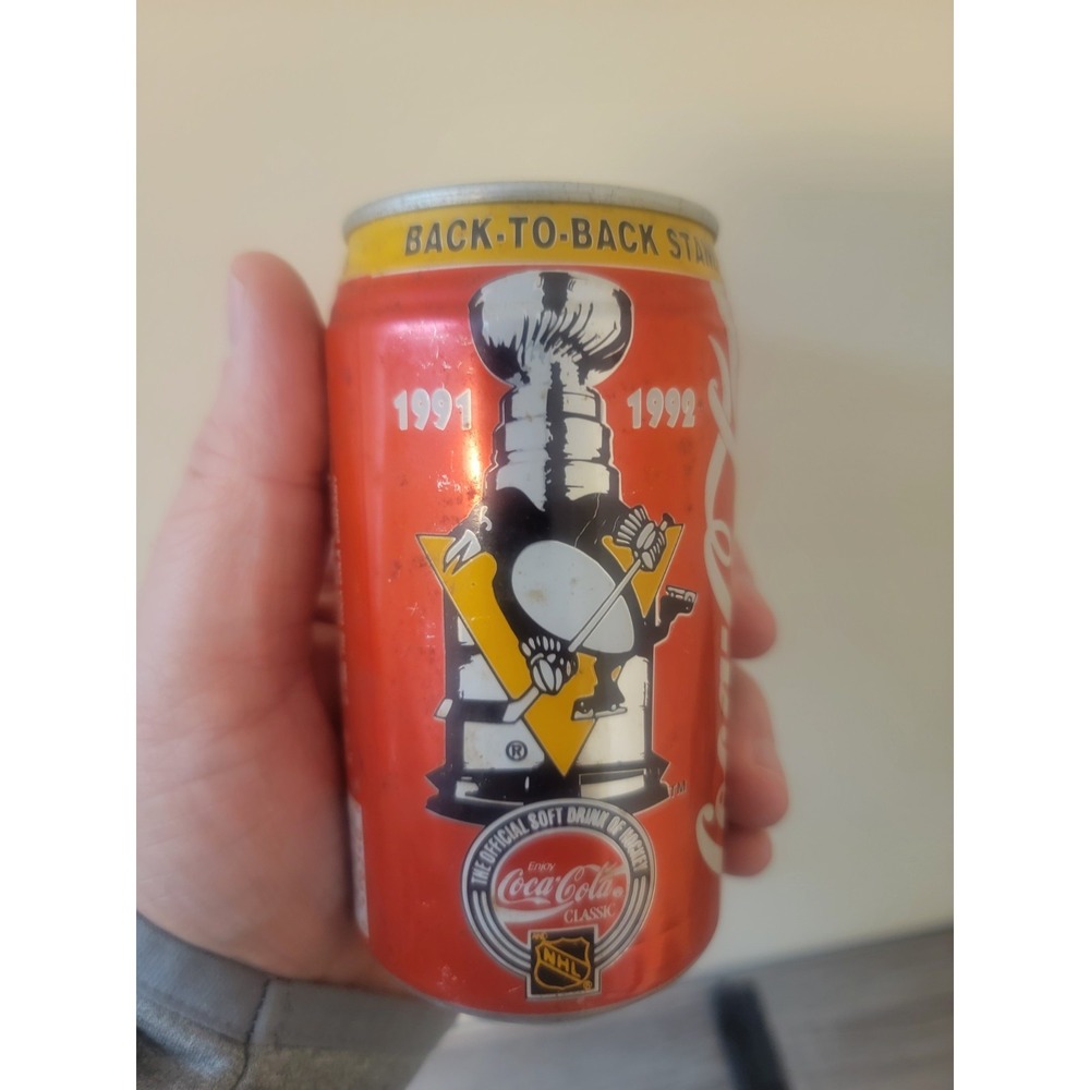 Pittsburgh Penguins 1991-1992 Stanley Cup Champions Coke Can 12oz Vintage NHL